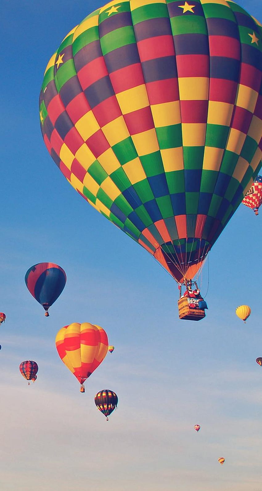 Heißluft-Ballon-Party-Natur-Himmel iPhone Se, bunter Heißluftballon HD-Handy-Hintergrundbild