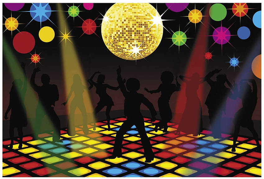 9 ft. x 6 ft. Disco Ball Dance Floor 70's Groovy Party Decoration Backdrop Prop Mural : Tools & Home Improvement, disco dance floor HD wallpaper