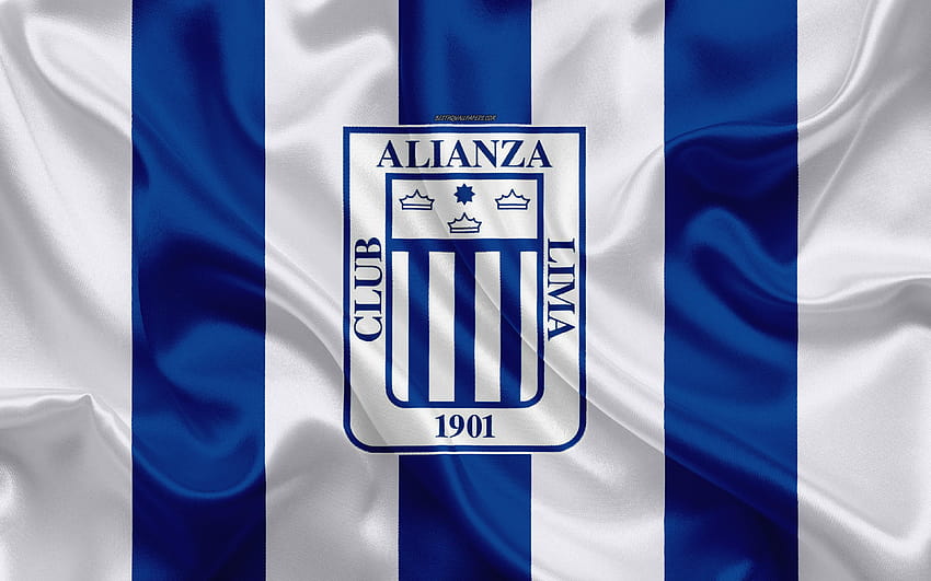 Club Alianza Lima, logotipo, textura de seda papel de parede HD