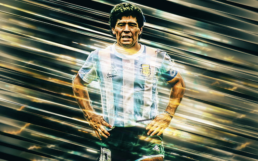 Diego Maradona, world football star, art, argentinian footballer, football legend, Argentina national football team, Maradona with resolution 3840x2400. High Quality HD wallpaper