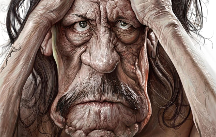 eyes, Danny Trejo, face, wrinkles HD wallpaper