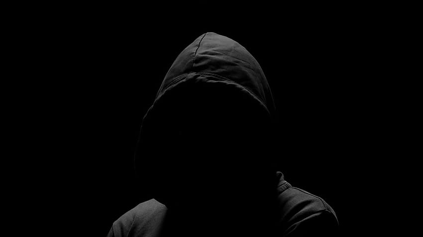 Man Black Hoodie Dark, hoodie gelap Wallpaper HD