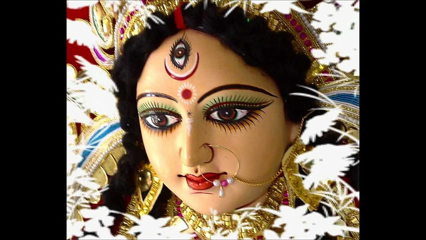 Maa Durga Gesicht in voller Größe HD-Hintergrundbild