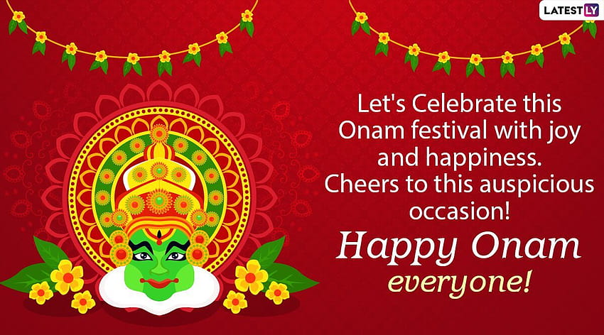 Auguri di Happy Onam 2020: adesivi WhatsApp, saluti di Facebook, storie di Instagram, GIF, messaggi e SMS da inviare al festival del raccolto del Kerala Sfondo HD