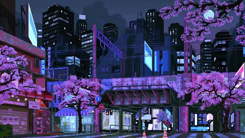 Sakura Midnight Train Live, pixel cherry HD wallpaper