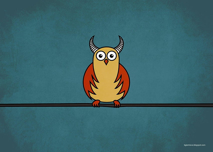 My Grinning Mind: Funny Cartoon Horned Owl, owl cartoon HD wallpaper