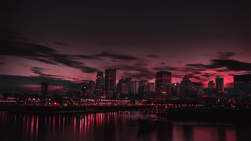 3840x2160 град, нощ, панорама u 16:9, аниме градска нощ HD тапет