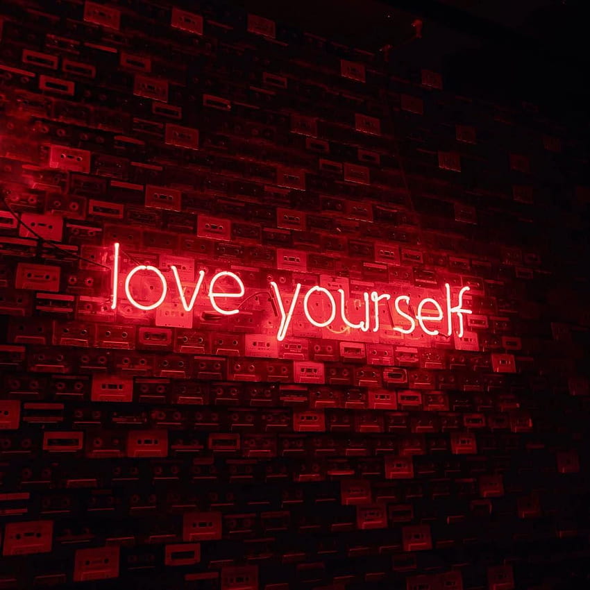 Love yourself ✨, aesthetic red love HD phone wallpaper