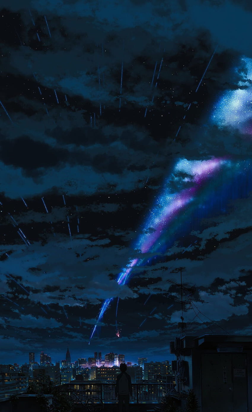 Anime-Porträtanzeige, Anime-Himmelslandschaft HD-Handy-Hintergrundbild