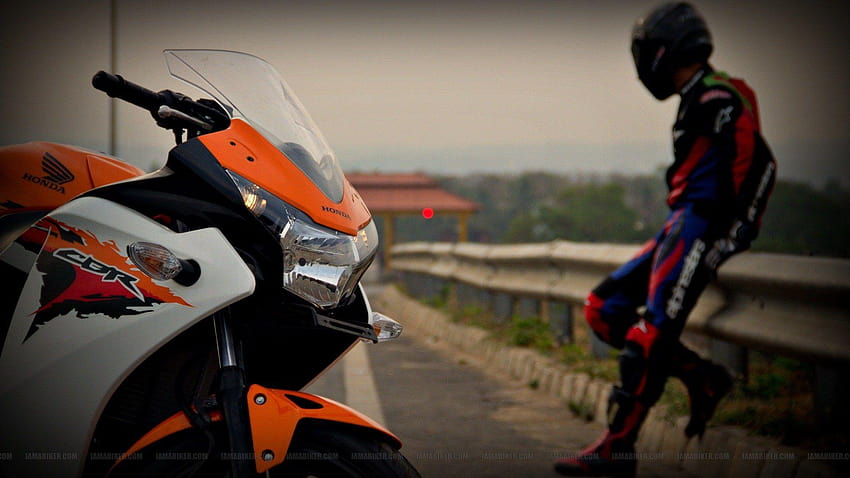 Honda CBR 150R, biker selfie HD wallpaper