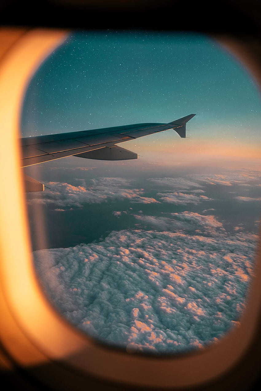 Sunset Flugzeugfenster HD-Handy-Hintergrundbild