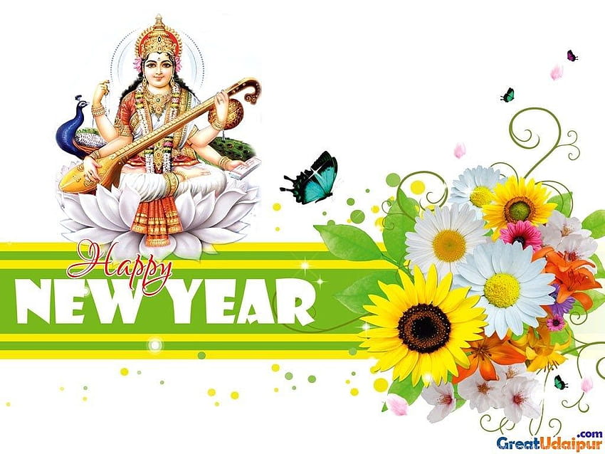 Mata Saraswati _new year hindu God God ... Backgrounds, hindu new year HD wallpaper