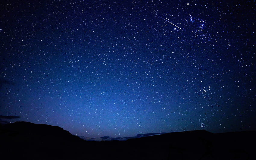 Starry Night Sky ท้องฟ้าสีฟ้ายามค่ำคืน วอลล์เปเปอร์ HD