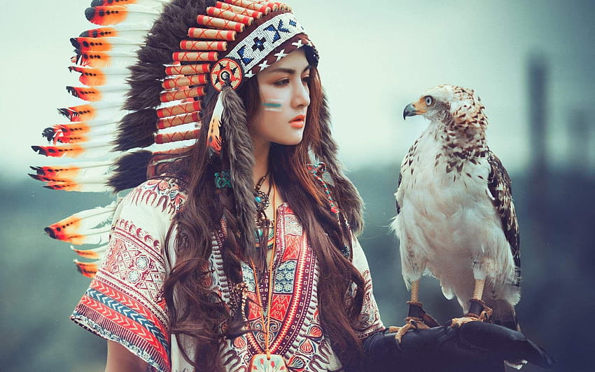 American Indian Girl and mobile in high, native american dance HD wallpaper