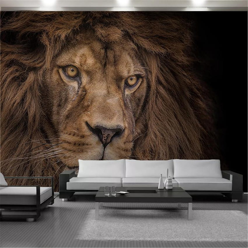 卸売と小売の家の装飾 3 D の強力な野生動物のライオンのリビング ルームのベッドルームの背景の壁の装飾壁画 Wallcovering から Yunlin888, $11.54 HD電話の壁紙