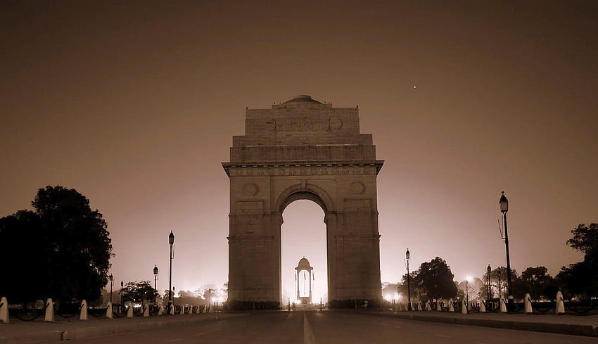 Gerbang India Luar biasa, latar belakang gerbang india di malam hari Wallpaper HD