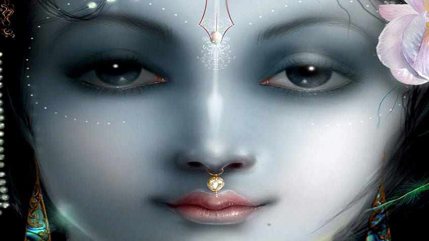 Hermosa cara de Krishna Krishna </a>, cara de fondo de pantalla