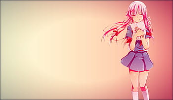 Wallpaper girl, anime, mirai nikki, gasai yuno, madskillz for