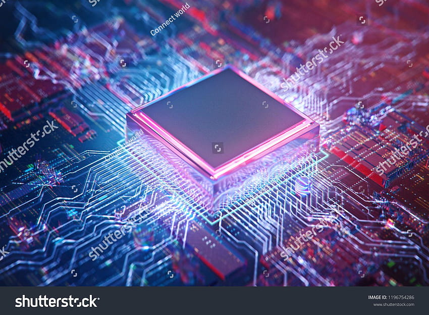 IA. Placa de circuito. Fundo de tecnologia. Computador central, computador de hardware cpu gambar papel de parede HD