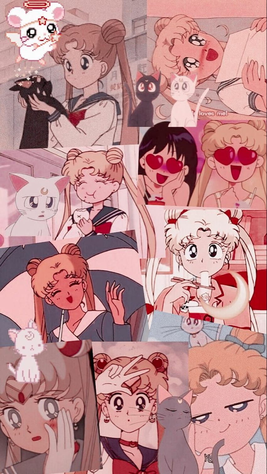 Sailor Moon Girls Pink Wallpaper  Anime Aesthetic Wallpaper Cute