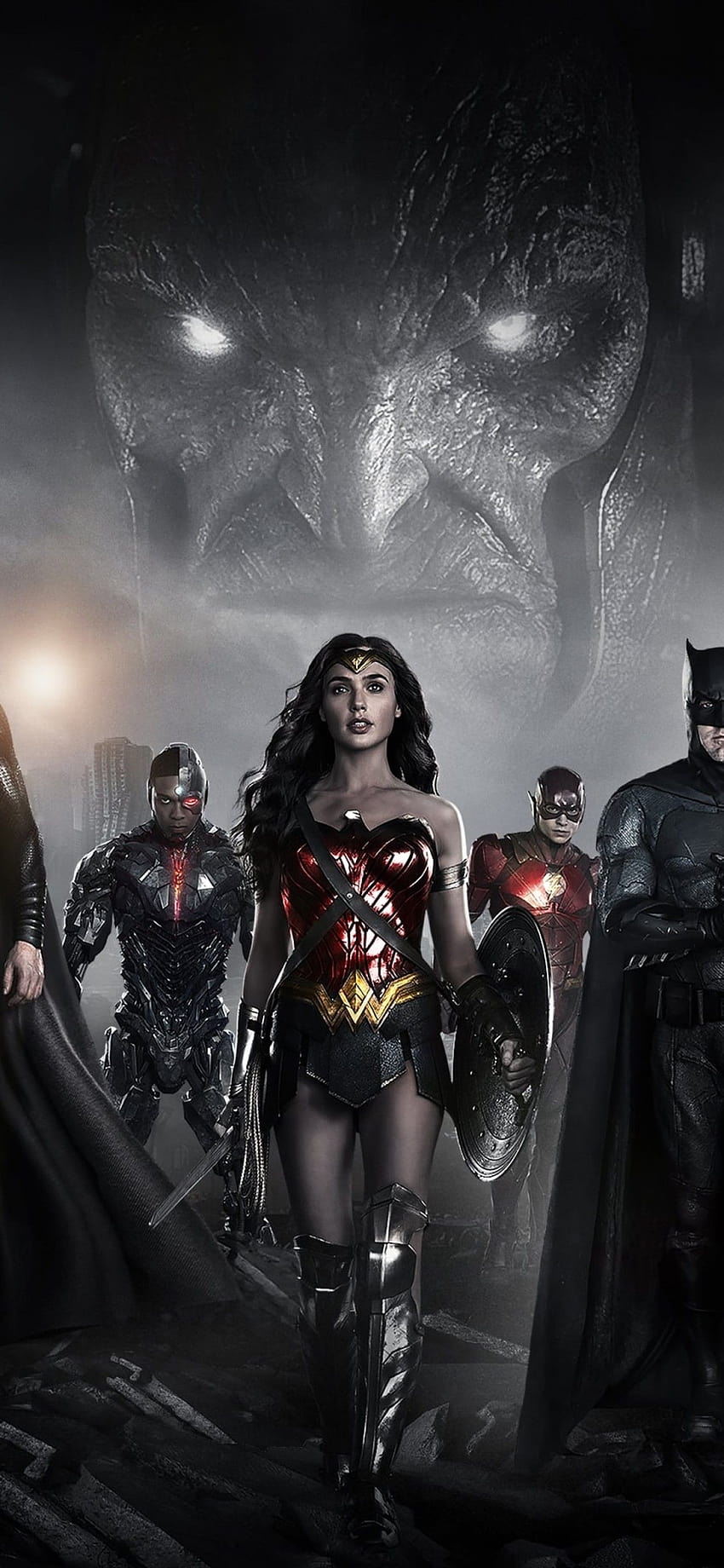 Liga da Justiça de Zack Snyder , Filmes 2021, Superman, Batman, Mulher Maravilha, Aquaman, The Flash, Cyborg, Preto/Escuro Papel de parede de celular HD