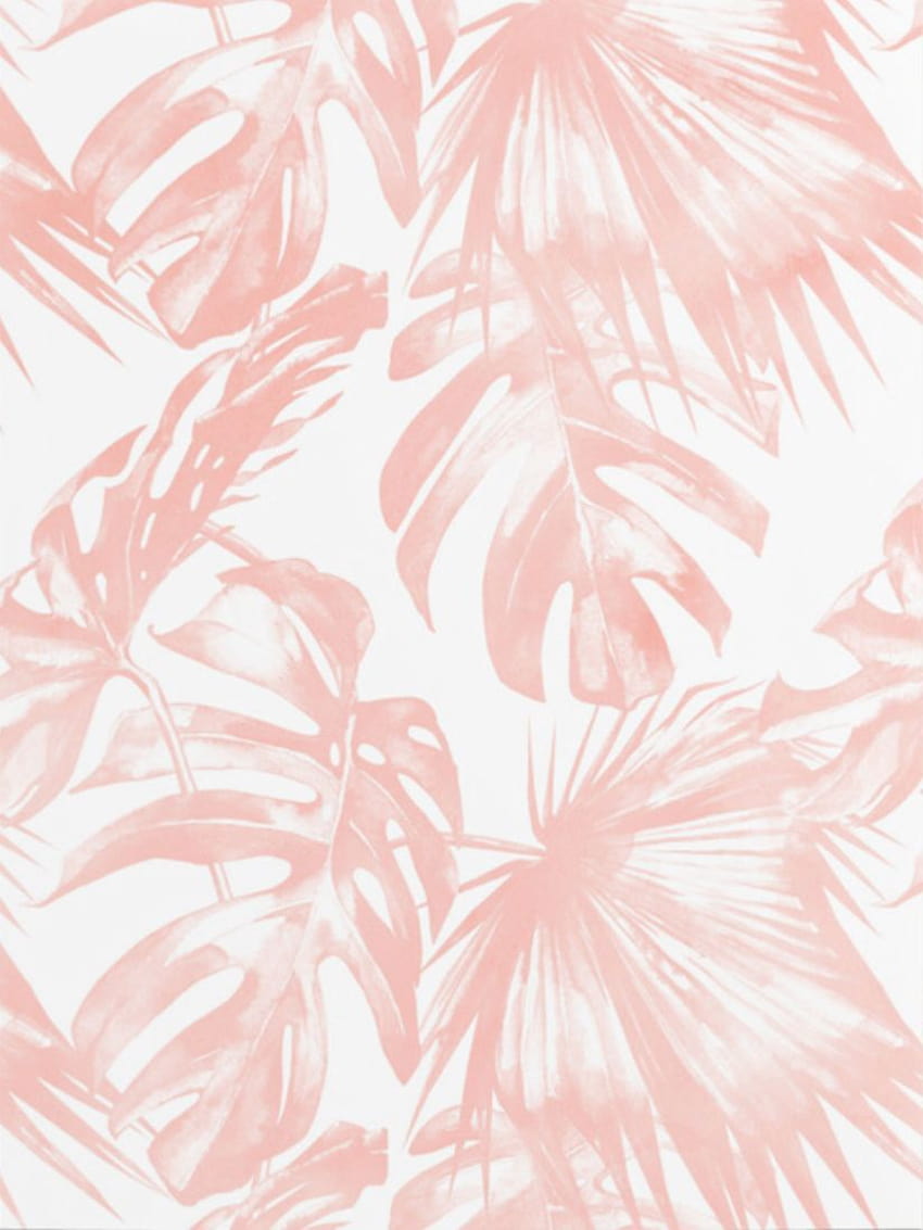 Pink Tropical Palm Leaves By Simple Luxe, pink leaf HD phone wallpaper