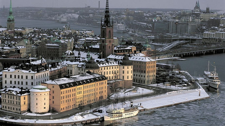 Hiver Suède Stockholm Gamla Stan, hiver de Stockholm Fond d'écran HD