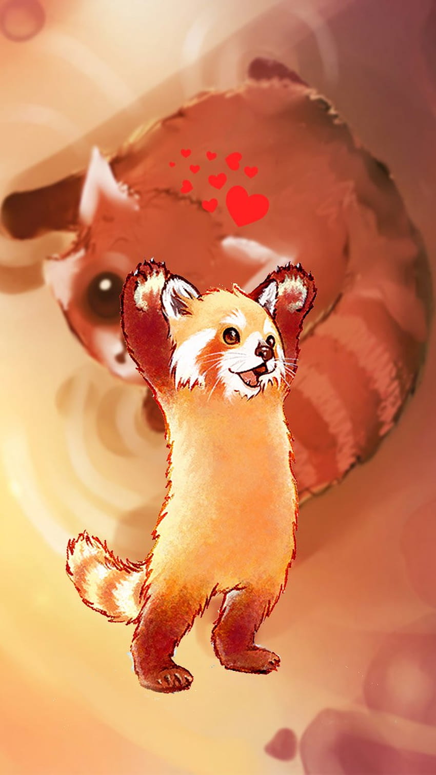 Animal Red Panda, cartoon red panda HD phone wallpaper