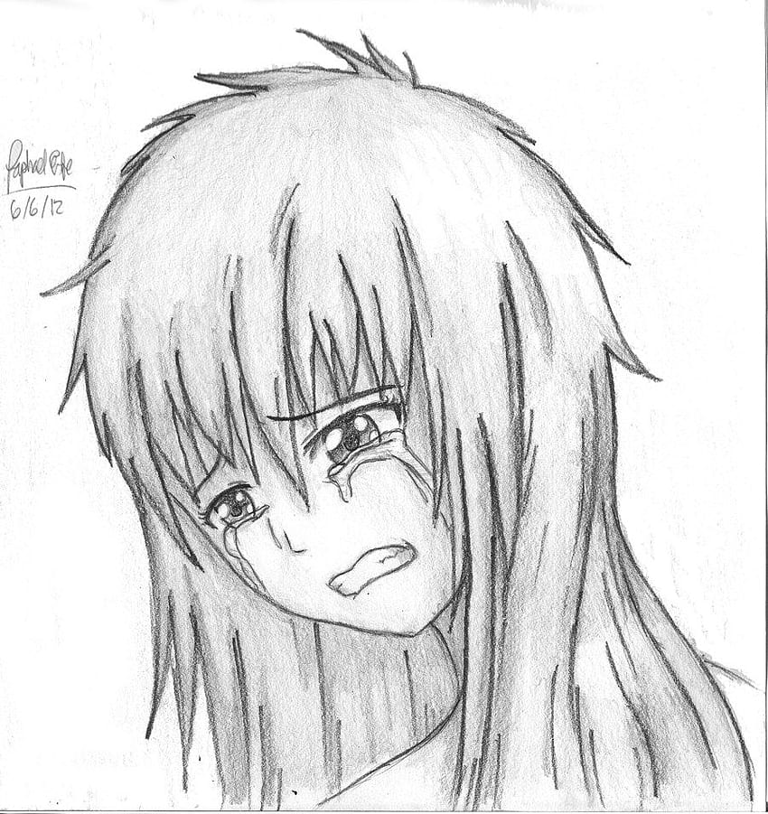 Sad Anime Girl Crying HighQuality Drawing  Drawing Skill