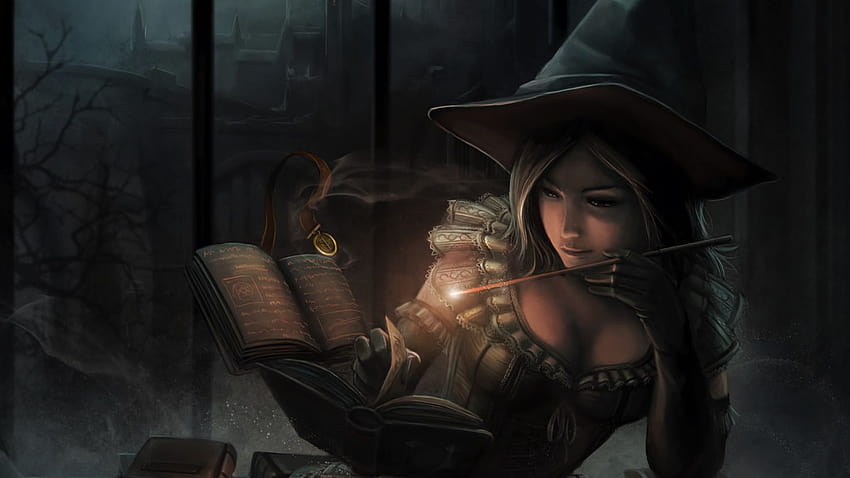 Fantasía, Bruja, Magia negra, Libro, , 12941b fondo de pantalla