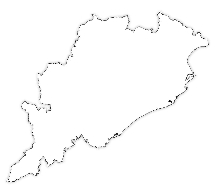 Mapa konturowa Odisha, Pusta mapa Odisha, mapa Odisha Tapeta HD