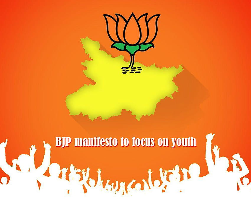 Избори в Бихар: Манифест на BJP за Бихар, документ за визия на BJP за, черен фон на флага на bjp HD тапет
