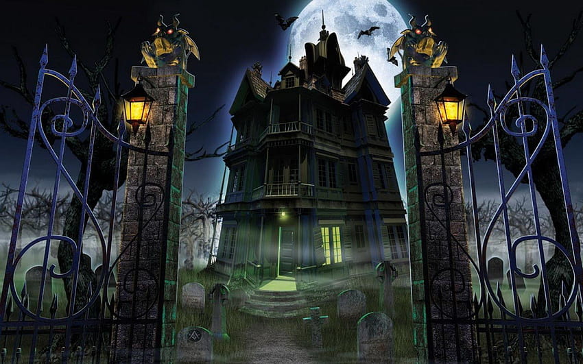 3d Halloween Haunted House, horror house HD wallpaper | Pxfuel