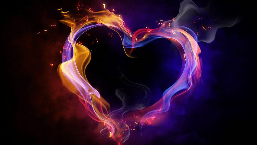 Anything and Everything Fire Heart, background awesome HD wallpaper