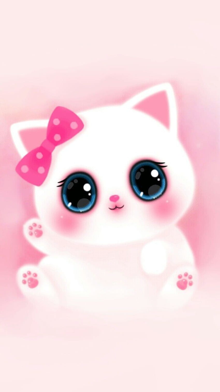 Girly Cute Kitty, lindos gatitos rosas fondo de pantalla del teléfono