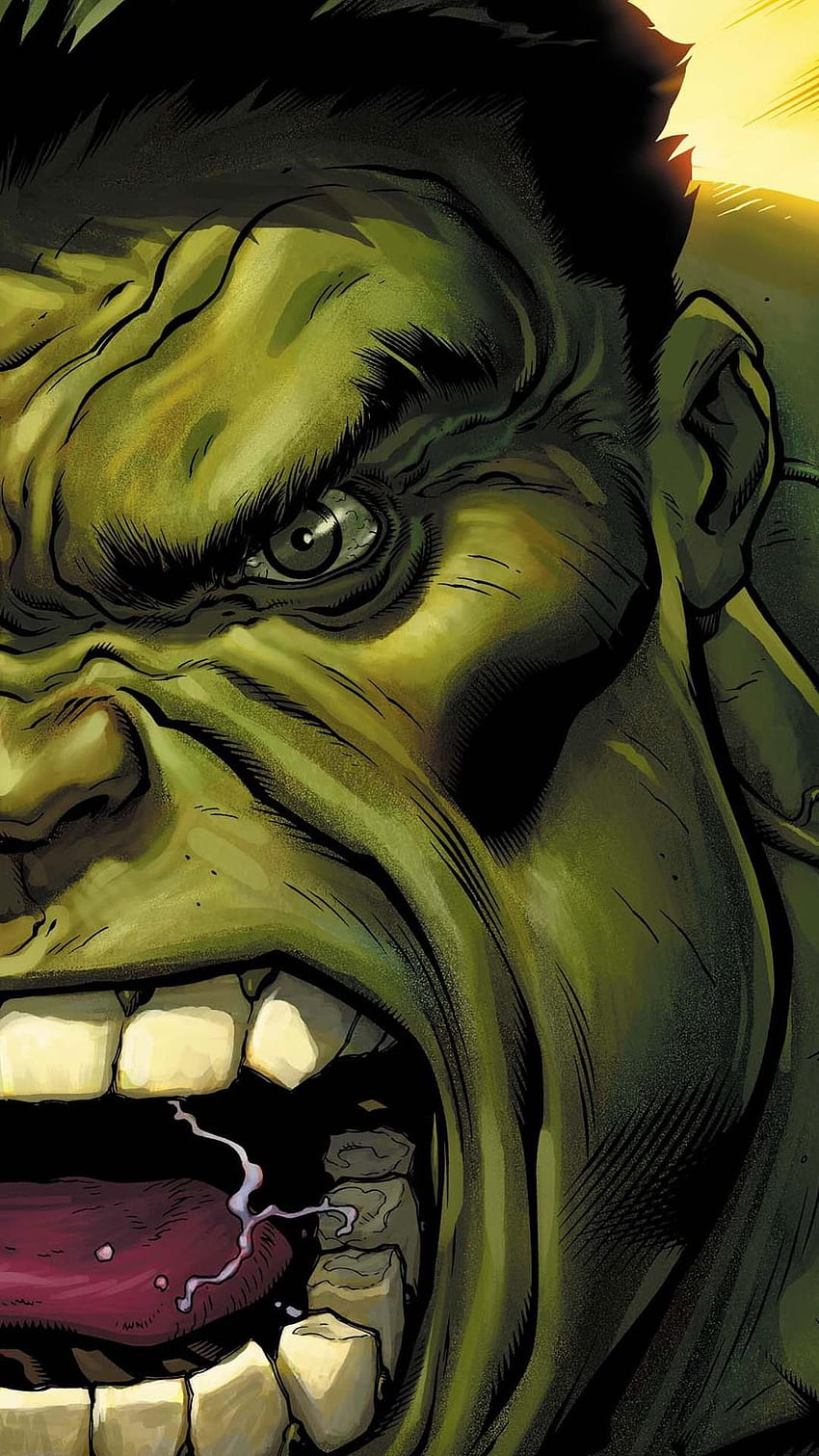 : illustrazione, occhi, verde, cartone animato, fumetti, fumetti, fumetto di Hulk Sfondo del telefono HD