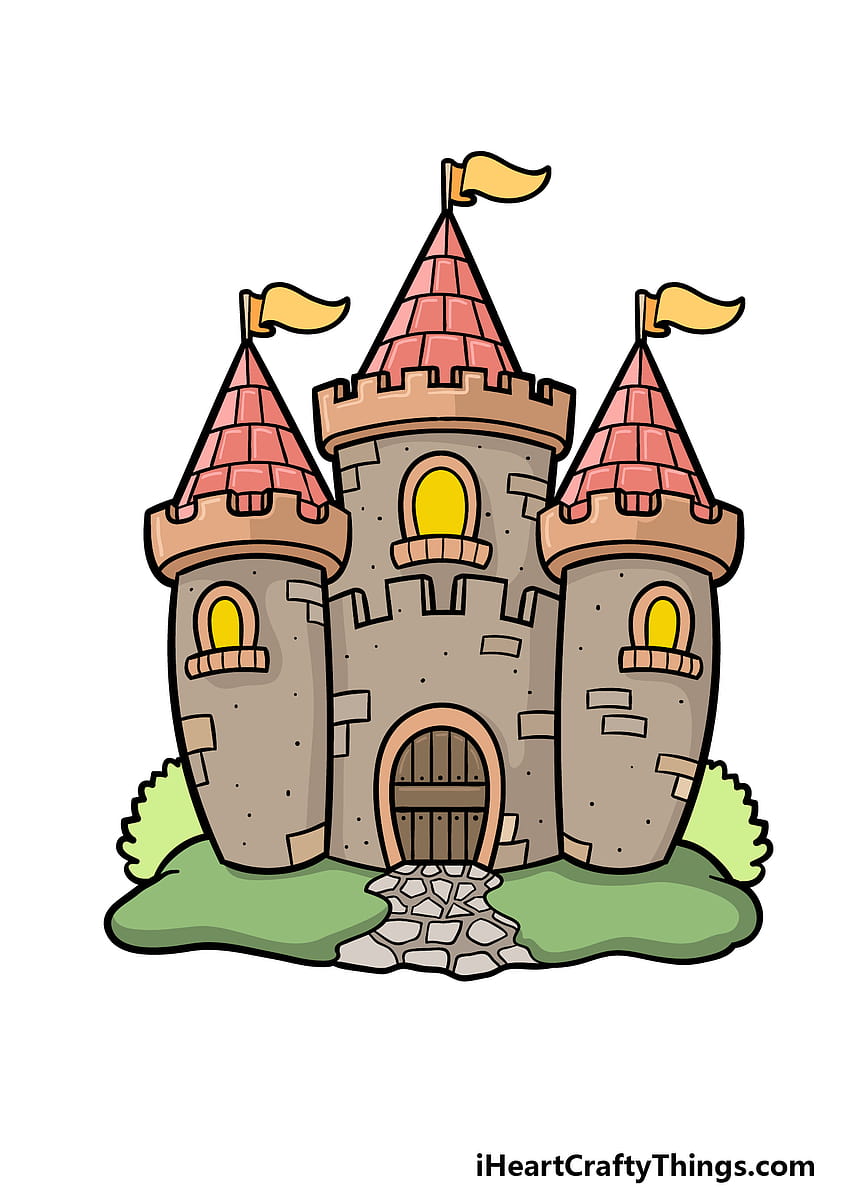 Cartoon Castle Drawing HD phone wallpaper