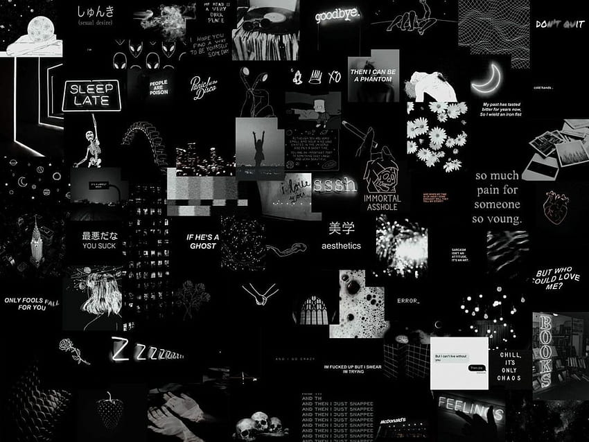 ✅[18 Laptop Tumblr estético preto, escuro estético papel de parede HD