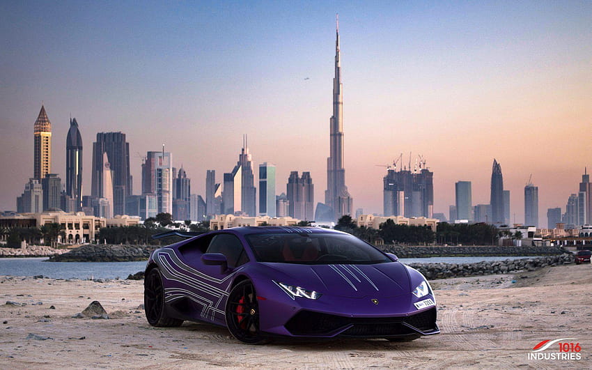 Lamborghini Huracan Dubaï 2018, lamborghini violet Fond d'écran HD