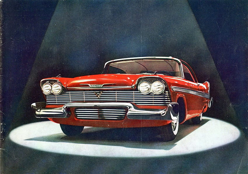 1958 Plymouth Broszura, promienie Tapeta HD