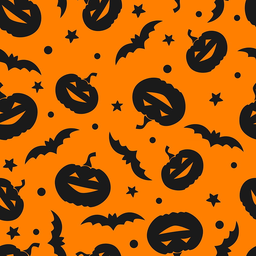 Seamless pattern with pumpkins bats stars. Halloween background. Illustration for textile, print, card, invitation, fabric 2803469 Vector Art at Vecteezy, halloween banners HD phone wallpaper