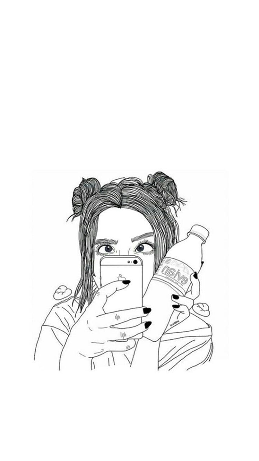 S de dibujos Tumblr, dibujo de chica tumblr en blanco y negro fondo de  pantalla del teléfono | Pxfuel