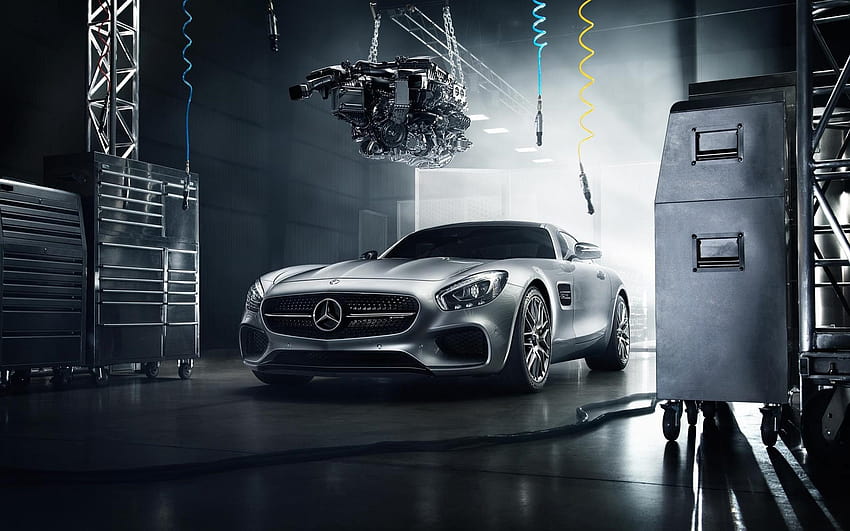 Mercedes, car workshop HD wallpaper