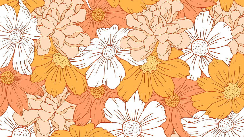 Оранжеви естетични фонове, мак естетична пролет HD тапет