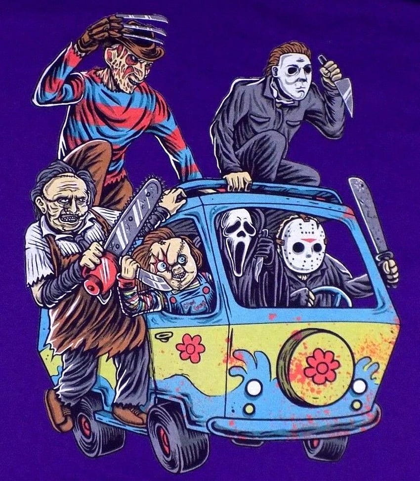 Horrorfilm Mystery Machine Shirt Maniacs Halloween Jason Chucky Leatherface HD-Handy-Hintergrundbild