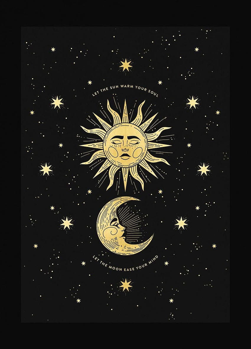 Sun And Moon Aesthetic 投稿者 Christopher Tremblay、月の描画 HD電話の壁紙