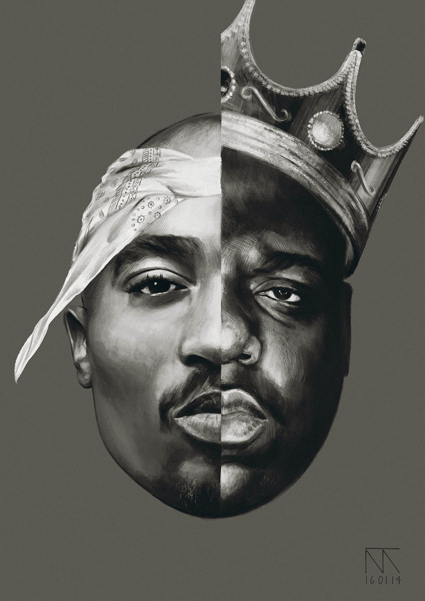 Cool Notorious B.I.G와 Tupac Shakur Art, 악명 높은 2018 HD 전화 배경 화면