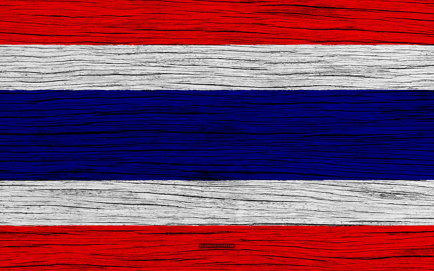 Bandera de Tailandia, Asia, textura de madera, tailandés, bandera de Tailandia fondo de pantalla