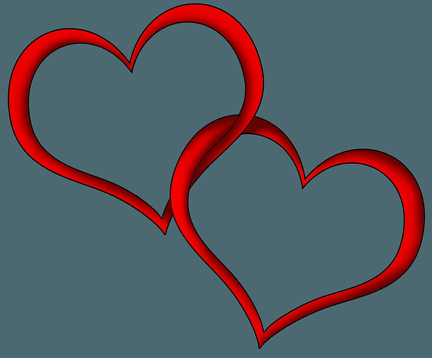 Two red hearts illustration Double Hearts love heart desktop Wallpaper  png  PNGWing