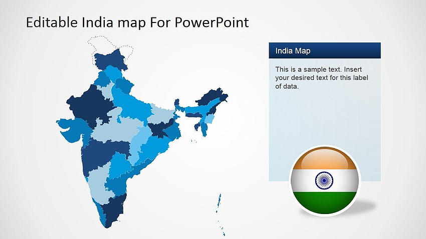 Modelo de mapa da Índia editável para PowerPoint, plano de fundo do layout do mapa da Índia papel de parede HD